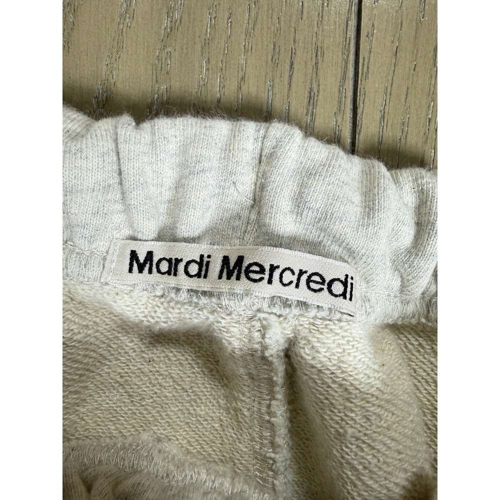 Mardi Mercredi Shorts Womens Small Gray Heather‎ Cotton French Terry Logo Sweat - Picture 6 of 14